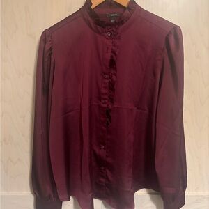 Ann Taylor Deep Burgundy Blouse